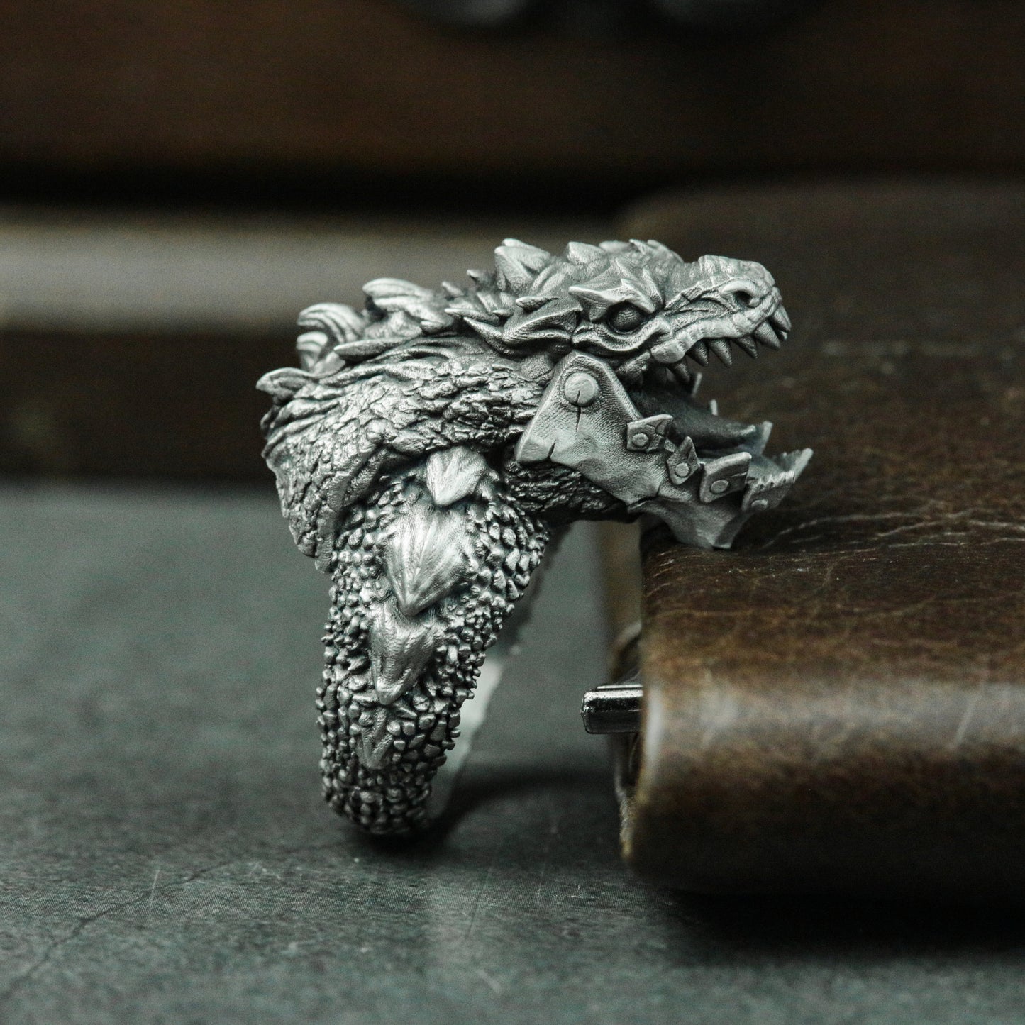 Mechanical Tyrannosaurus 925 Silver Ring - Mechanical Style Dragon Ring - Wasteland Style Ring Gift Personality Handmade Man Ring