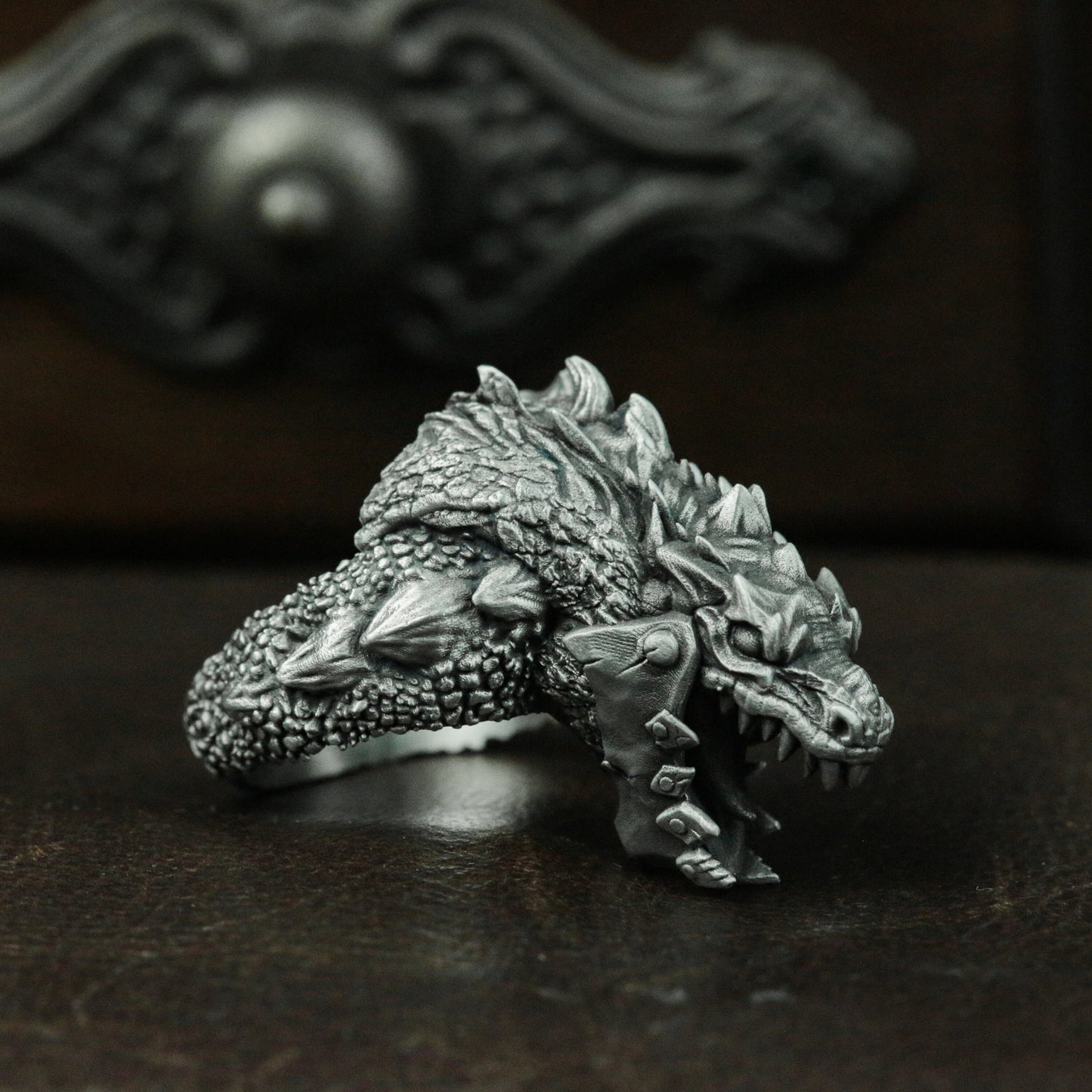 Mechanical Tyrannosaurus 925 Silver Ring - Mechanical Style Dragon Ring - Wasteland Style Ring Gift Personality Handmade Man Ring