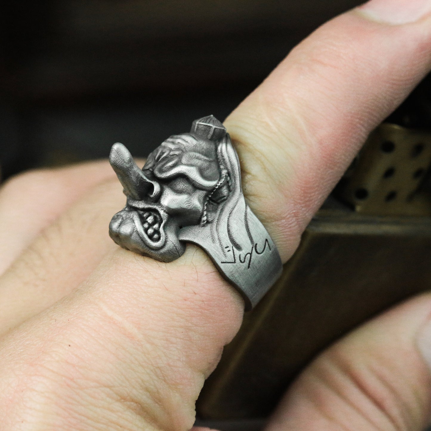 Hyakki Night Walk-Tengu 925 Silver Ring-Japanese Legend Style Ring Gift Personality Handmade Man Ring