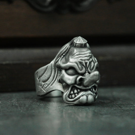 Hyakki Night Walk-Tengu 925 Silver Ring-Japanese Legend Style Ring Gift Personality Handmade Man Ring