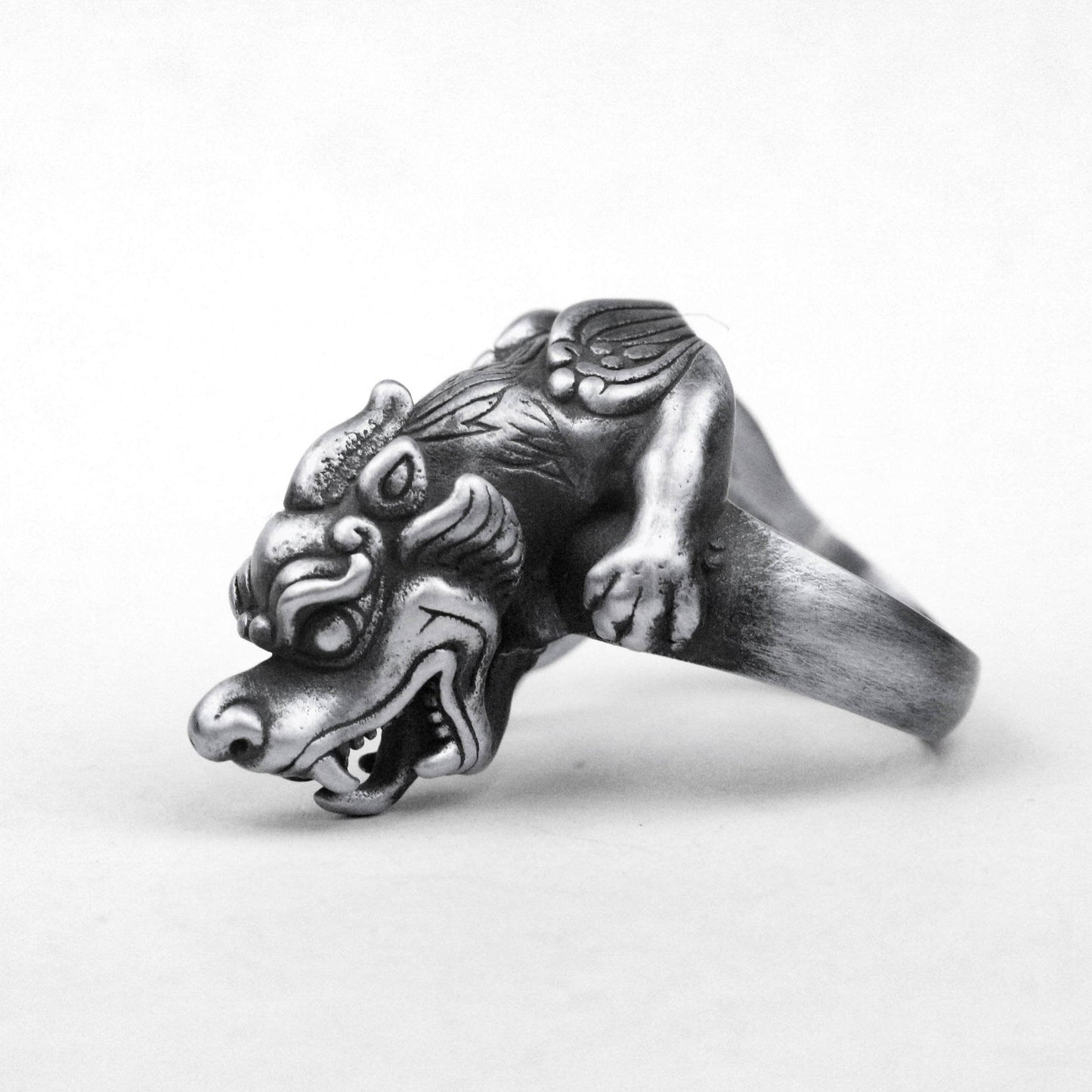 925 silver Beast ring,lion ring,dog ring, poodle ring, animal ring, barking dog ring, brass handmade jewelry