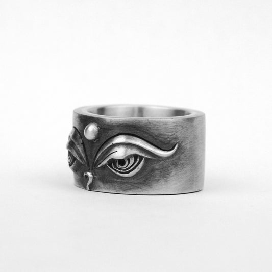 925 silver evil eye ring, Buddha's eye ring, yoga jewelry, Buddhist beliefs, designer handmade, unisex ring