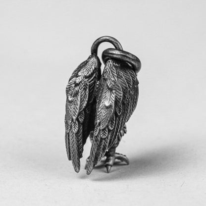 Vulture Silver Pendant - Condor Necklace - Men's Jewelry - Angel Silver Pendant - Gift For Him - Everyday Pendant - Personalized Jewelry