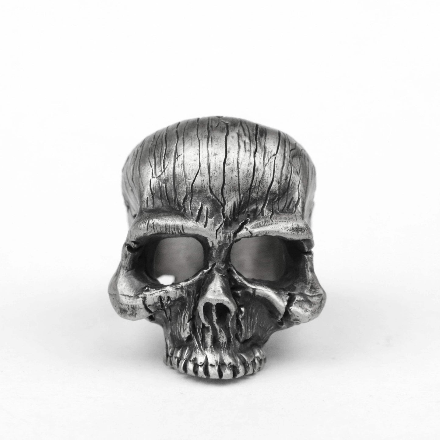 925 silver Skull ring, texture skull ring, broken skull ring, brass handmade jewelry