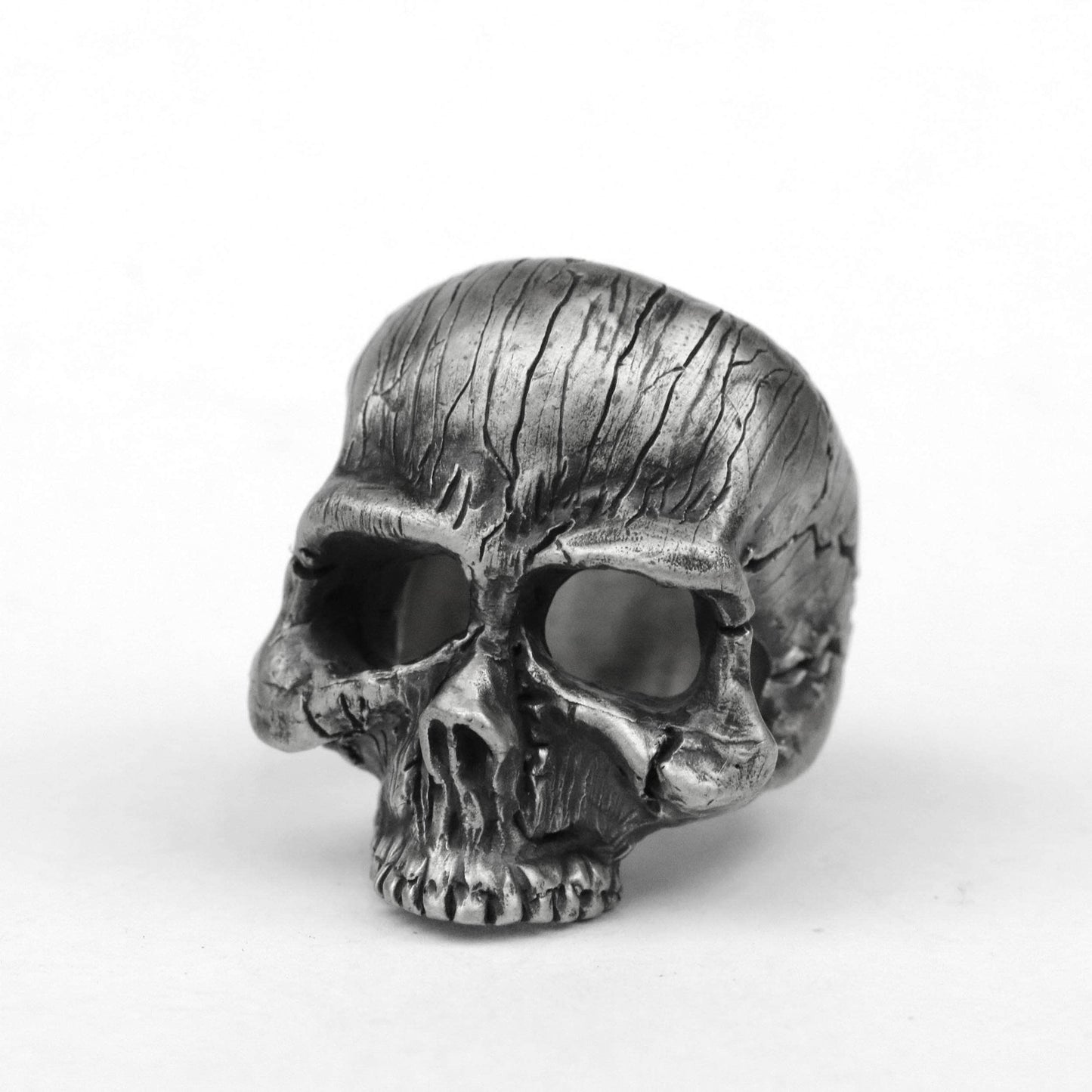 925 silver Skull ring, texture skull ring, broken skull ring, brass handmade jewelry