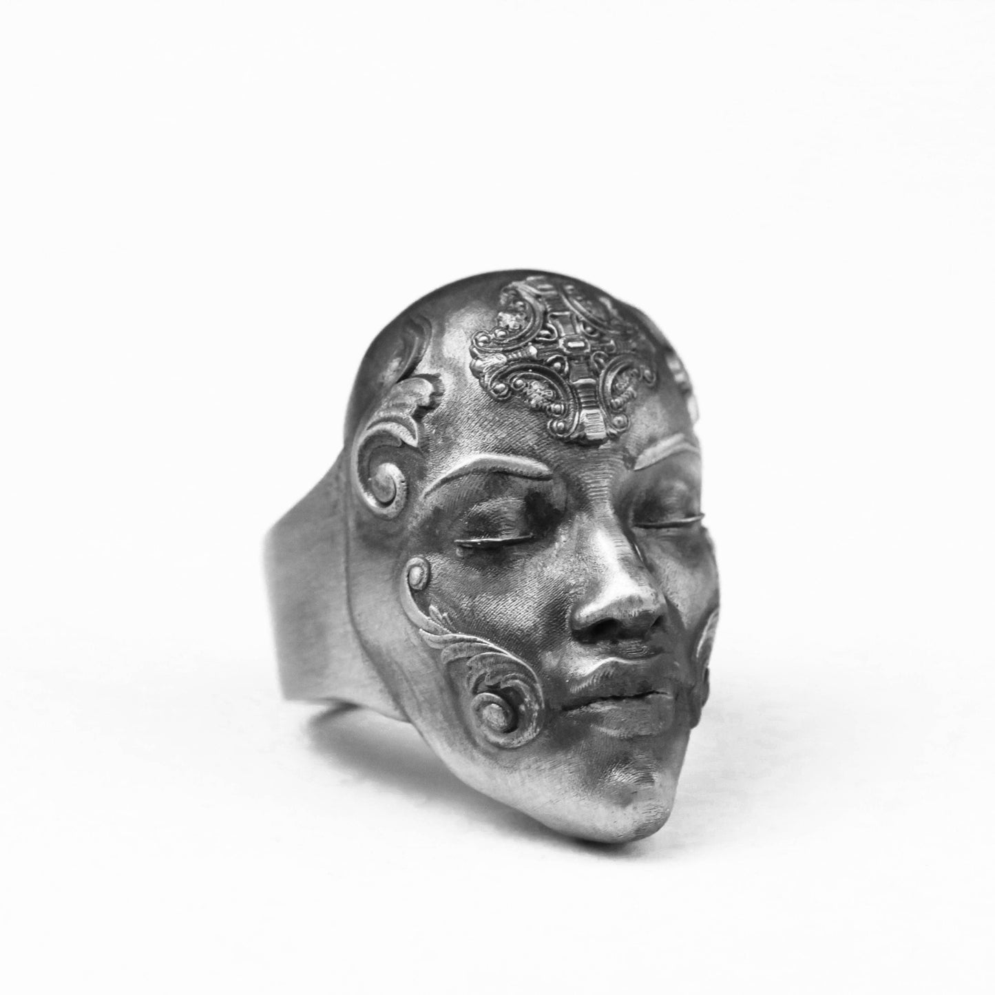 925 silver elf mask ring, masquerade mask ring