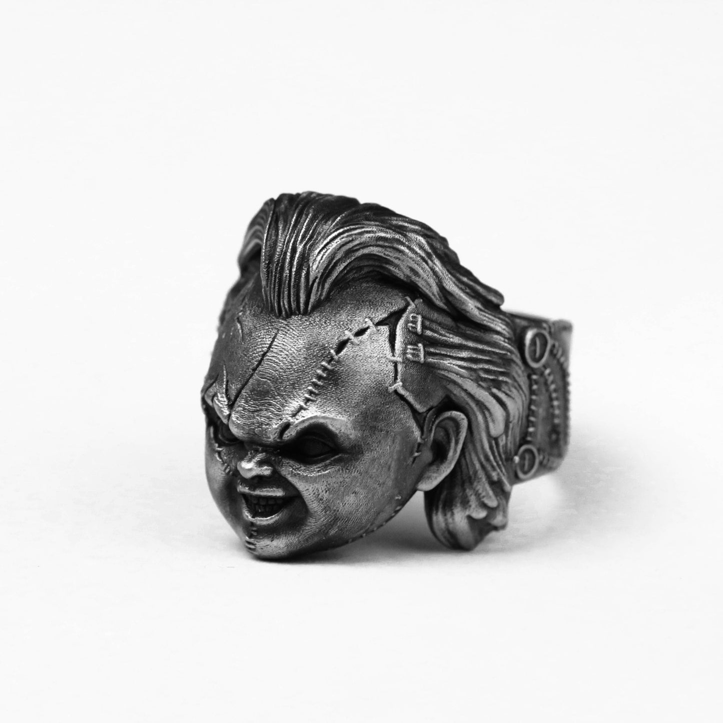 925 Silver Ghost Child Throwback Ring, Chucky ring, Child's Play jewelry