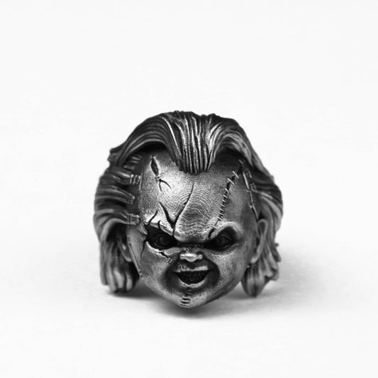 925 Silver Ghost Child Throwback Ring, Chucky ring, Child's Play jewelry