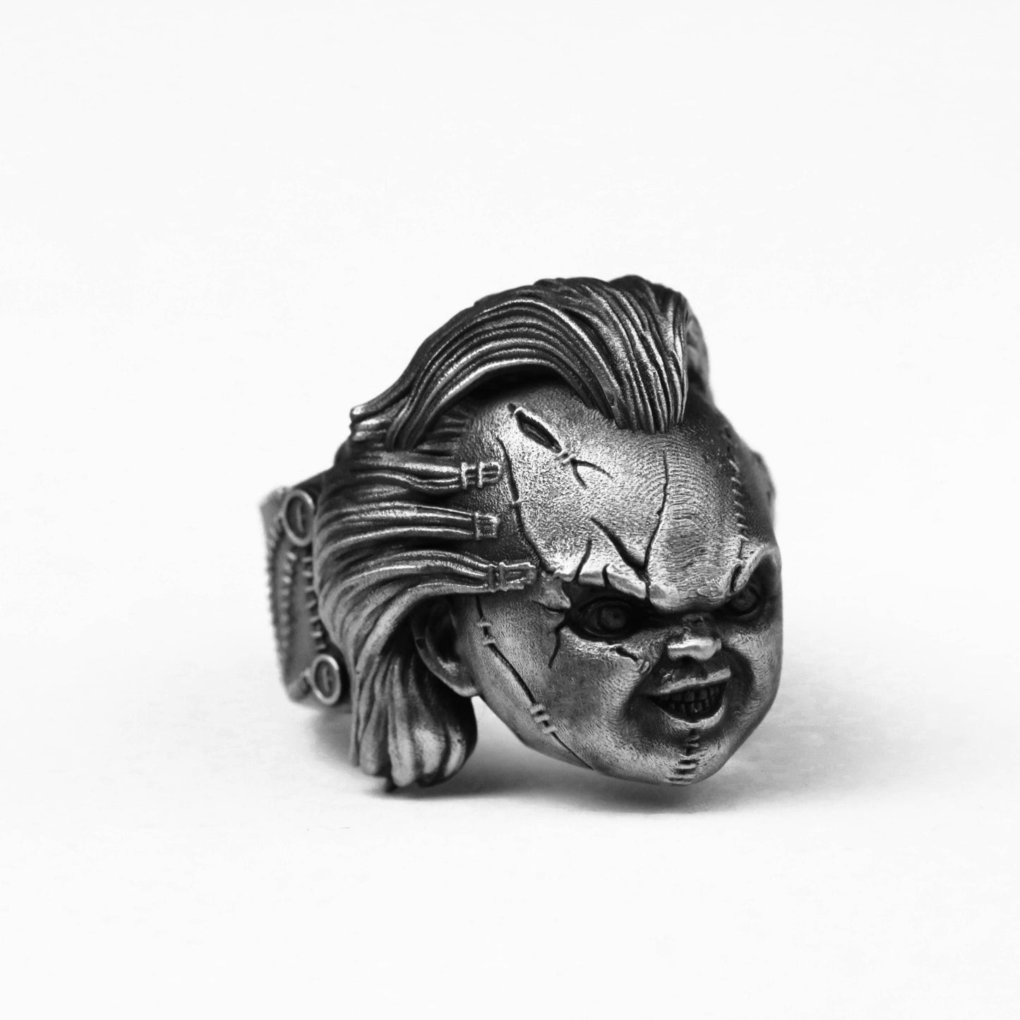 925 Silver Ghost Child Throwback Ring, Chucky ring, Child's Play jewelry