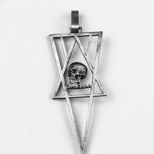 925 sterling silver skull pendant \ geometric logod pendant \ necklace personalized design creative cube \ unique gift for men