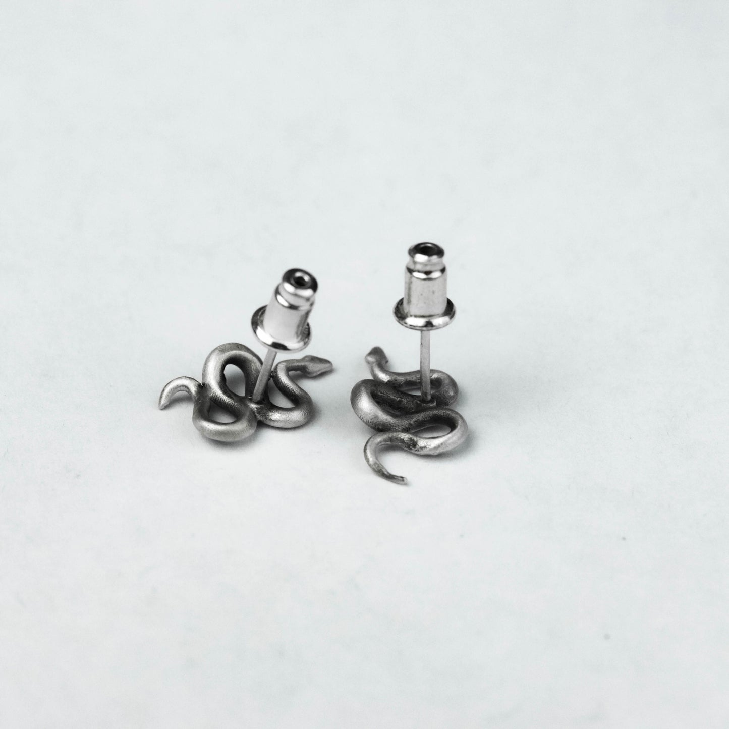 A pair Snake 925 silver earrings, animal silver earrings, handmade gift personalized charm venomous snake earrings