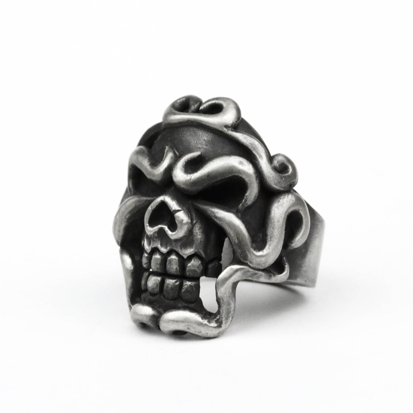 925 silver Skull ring, Monkey King skull ring, Journey to the West skull ring, dark Wukong ring