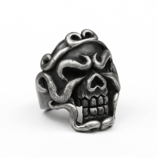 925 silver Skull ring, Monkey King skull ring, Journey to the West skull ring, dark Wukong ring