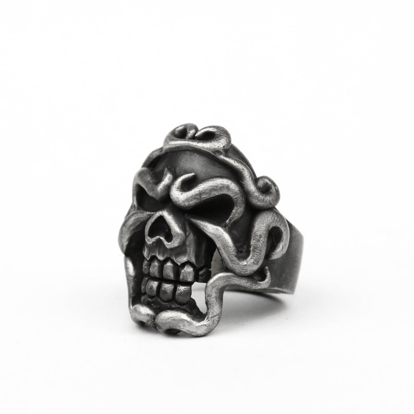 925 silver Skull ring, Monkey King skull ring, Journey to the West skull ring, dark Wukong ring