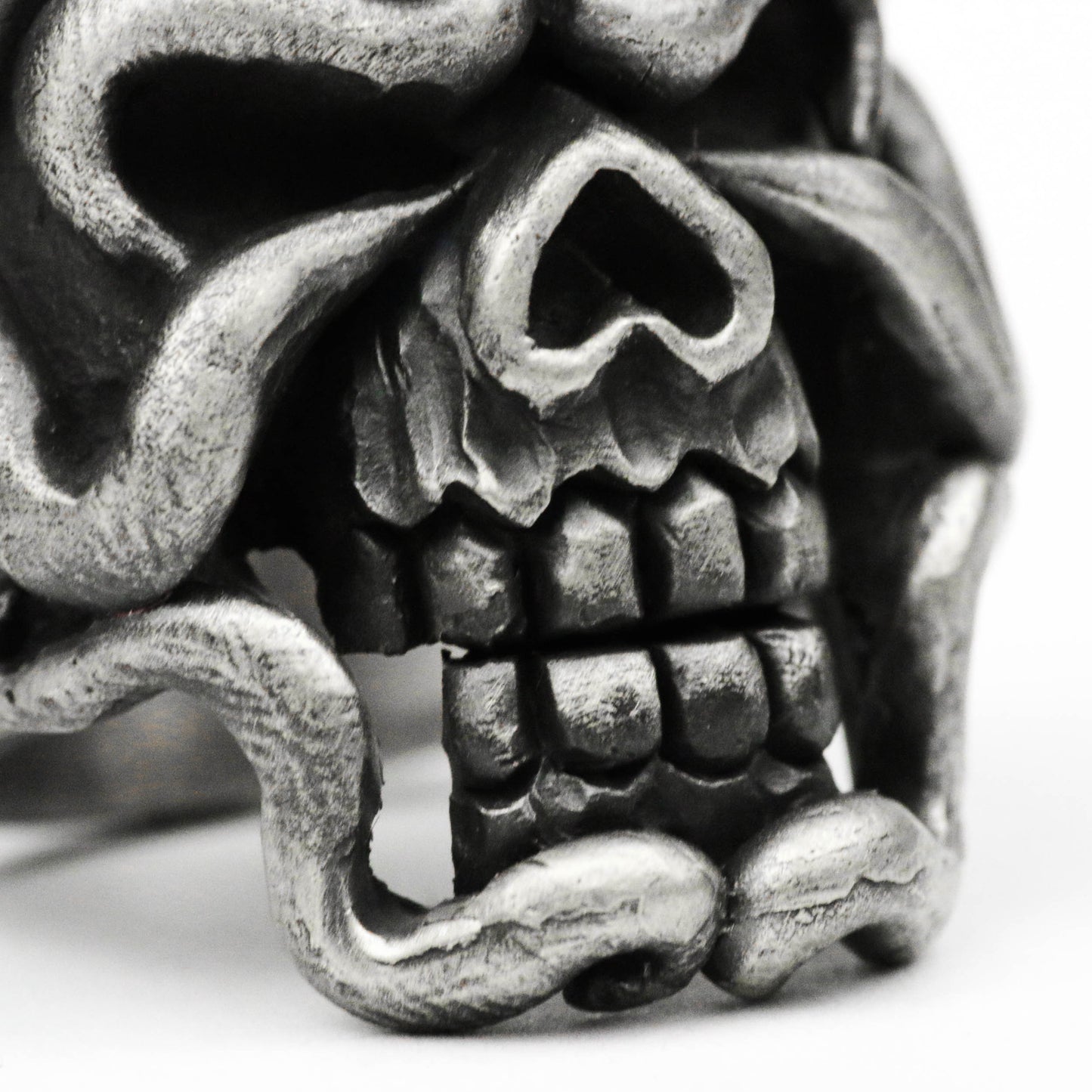 925 silver Skull ring, Monkey King skull ring, Journey to the West skull ring, dark Wukong ring