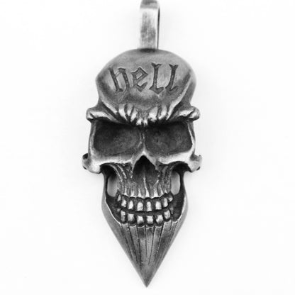 Skull pendant, pointed chin skull pendant,Vintage Brass Red copper cupronickel key chain pendant handmade jewelry