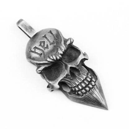 Skull pendant, pointed chin skull pendant,Vintage Brass Red copper cupronickel key chain pendant handmade jewelry