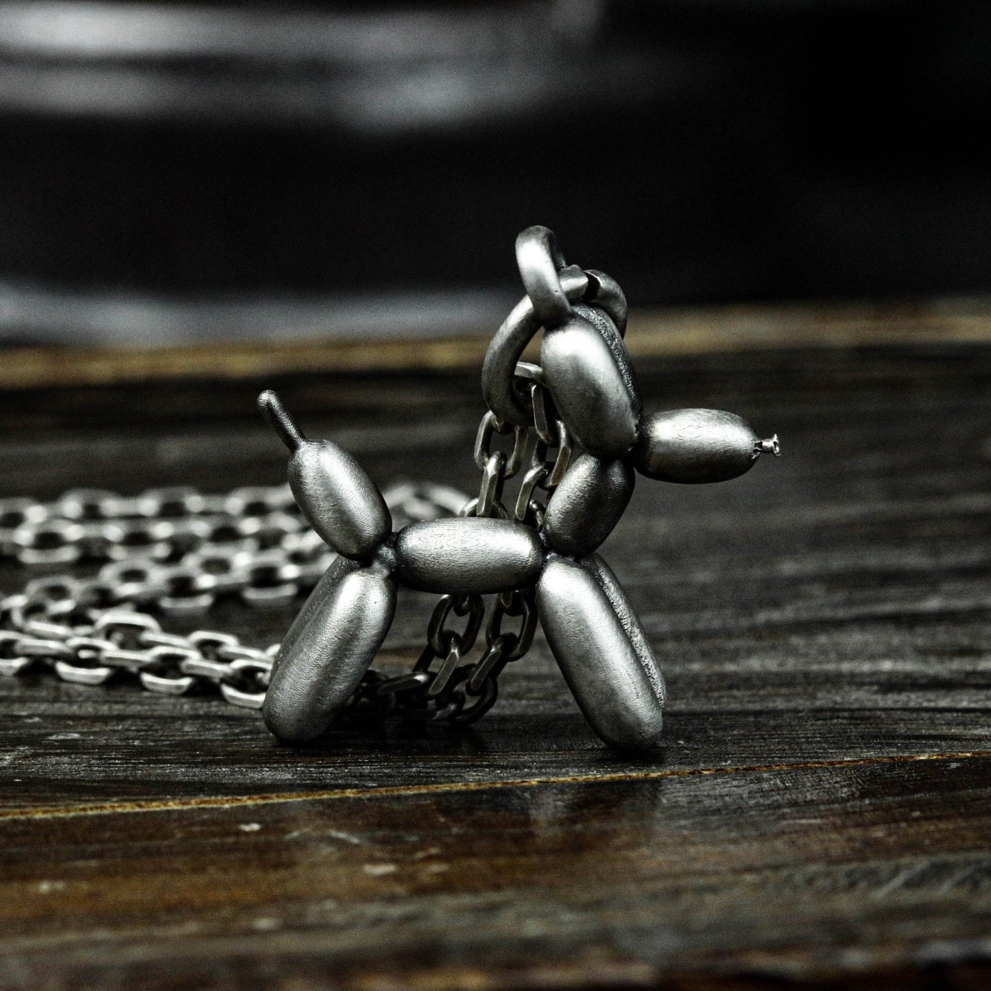 925 sterling silver abstract head pendant, balloon dog pendant, dog jewelry, pet necklace - handmade