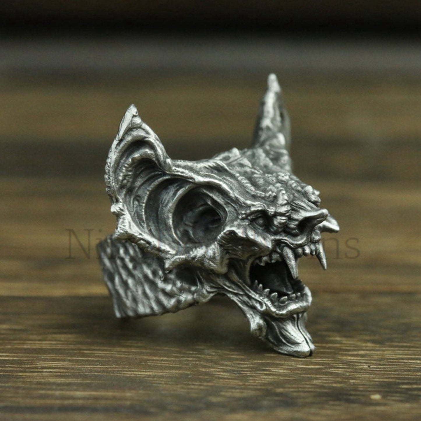 Gargoyle Bat 925 Silver Ring, Vampire Ring, Monster Ring, Gift Ring