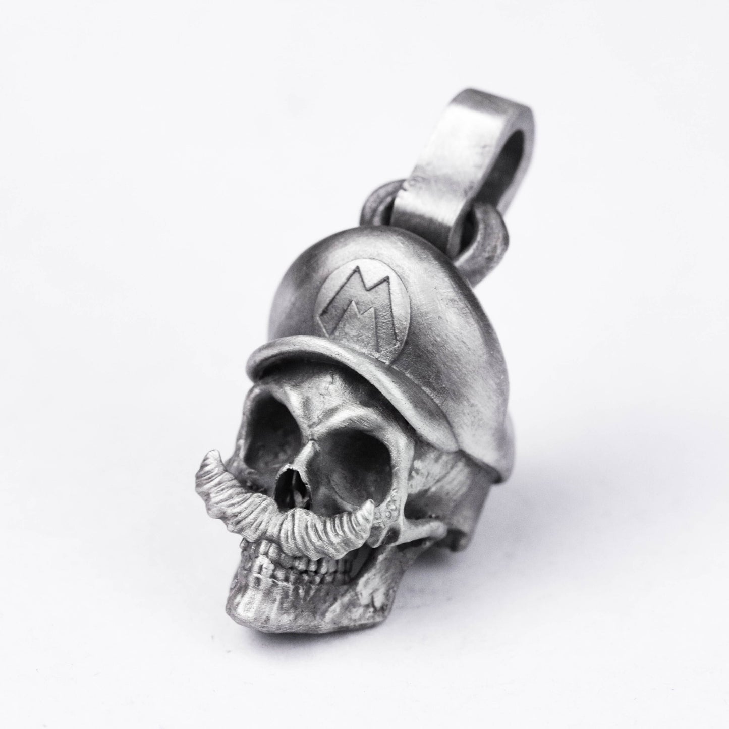 Skull Mario 925 Silver Pendant Necklace, Plumber Skull Silver Pendant, Skull Necklace, Handmade Classic Pendant