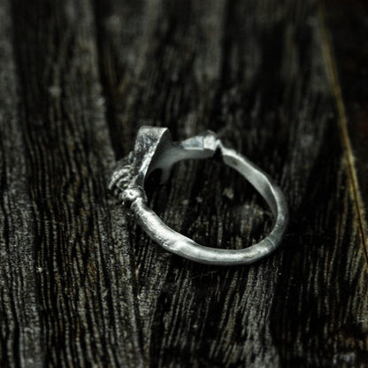 925 sterling silver skull ring,jawbone skull ring,skull small ring,gift for him - handmade