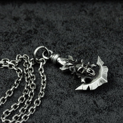 925 Sterling Silver Anchor Skull Necklace, Skull Anchor Pendant for Men, Nautical Jewelry, Surfer Necklace, Christmas Gifts for Him