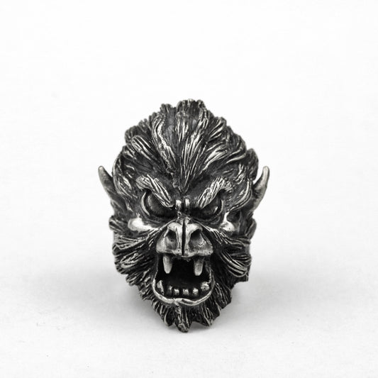 925 silver Monkey King Ring Journey to the West Buddha Ring Brass Hand Carved Gorilla Charm Jewelry