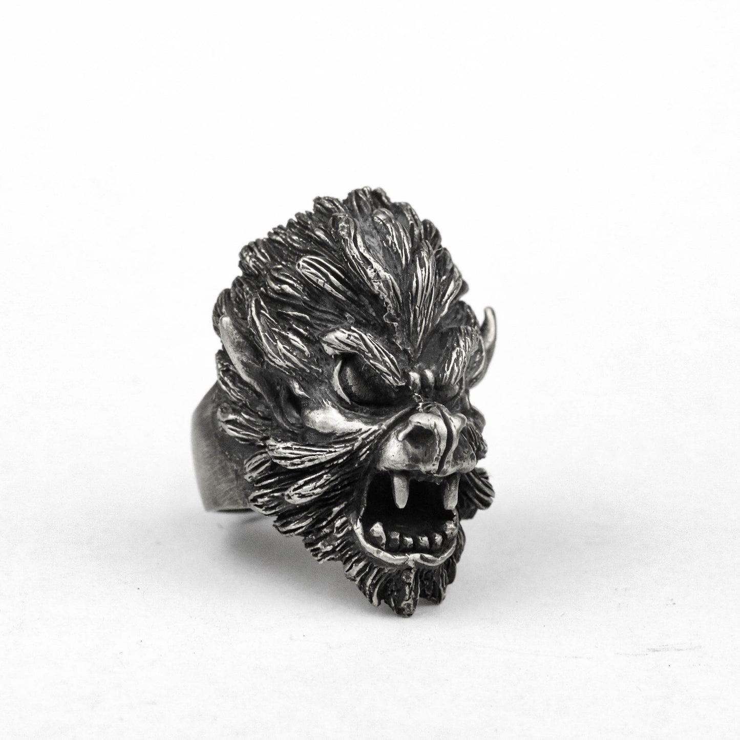 925 silver Monkey King Ring Journey to the West Buddha Ring Brass Hand Carved Gorilla Charm Jewelry