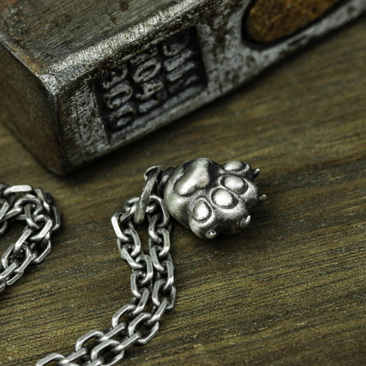 925 sterling silver cat paw pendant necklace, cat paw pendant, paw print necklace, pet jewelry, gift for cat lovers