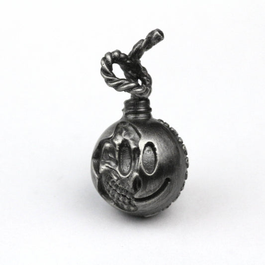 925 silver Smiley bomb pendant keychain accessories, skull trinkets, Brass 925 silver handmade custom jewelry