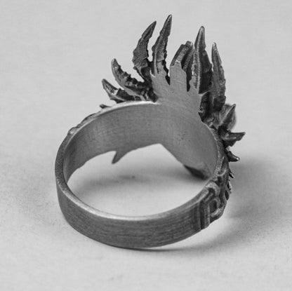 Quetzalcoatl silver ring, Indian jewelry, Kukulkan ring, linnorm brass ring, angel 925 sterling silver ring, demon brass ring.