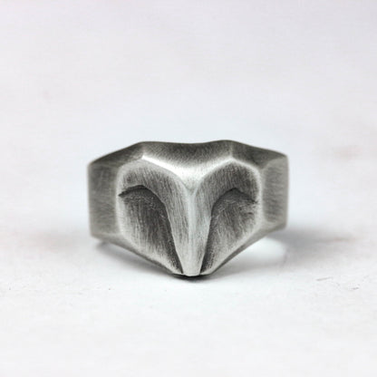 Owl ring,abstract owl ring cute ring bird ring barn owl brass ring owl totem animal jewelry, silver owl jewelry,owl gift,owl Christmas gift