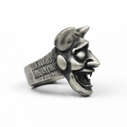 Oni ring, Hannya ring, Noh Prajna ring, Japanese demon ring, demon skull ring, Hannya mask ring, brass handmade jewelry