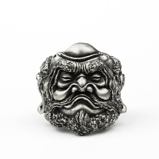 925 Silver Dharma ring, Chinese style Buddhist ring, mythological jewellery, protector jewellery