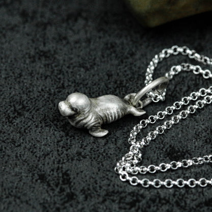 925 sterling silver walrus pendant necklace, marine pendant, marine animal, animal lover gift, gift for best man
