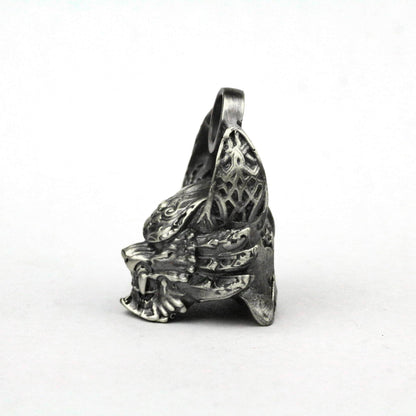 925 silver Japanese Samurai Helmet Pendant, Harajuku Spiked Knight Helmet Pendant, Spike Pendant, Demon Knight Necklace Handmade Jewelry