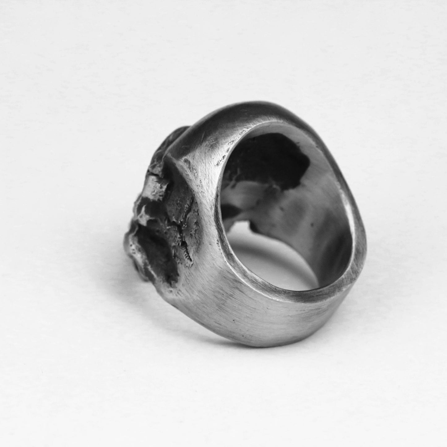 Jawless skull 925 silver ring, broken skull ring, ghost vintage gothic ring gift