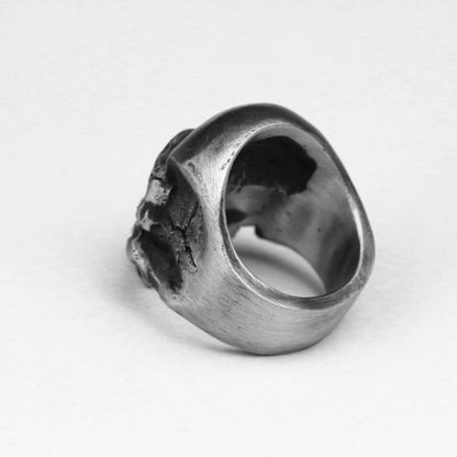 Jawless skull 925 silver ring, broken skull ring, ghost vintage gothic ring gift