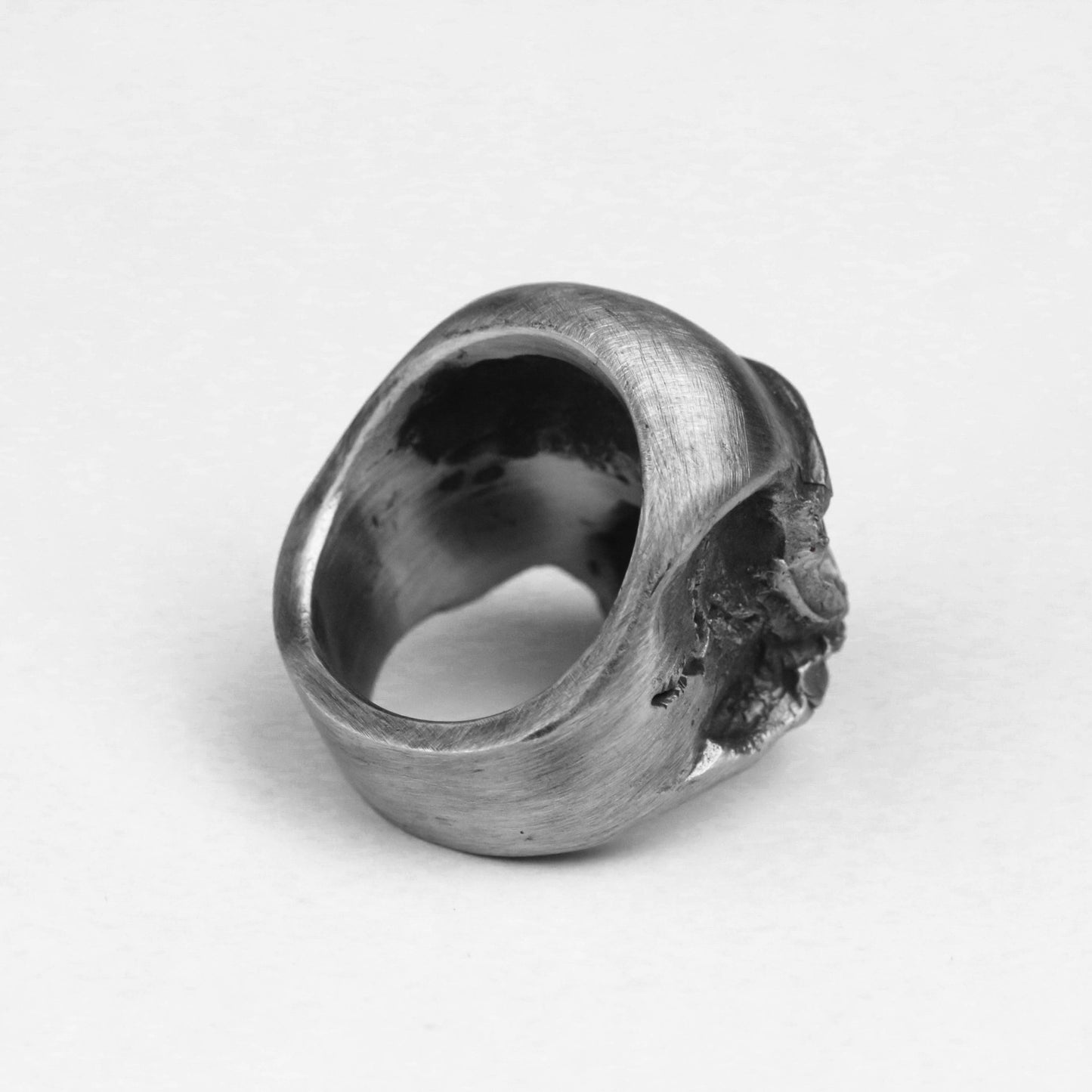 Jawless skull 925 silver ring, broken skull ring, ghost vintage gothic ring gift