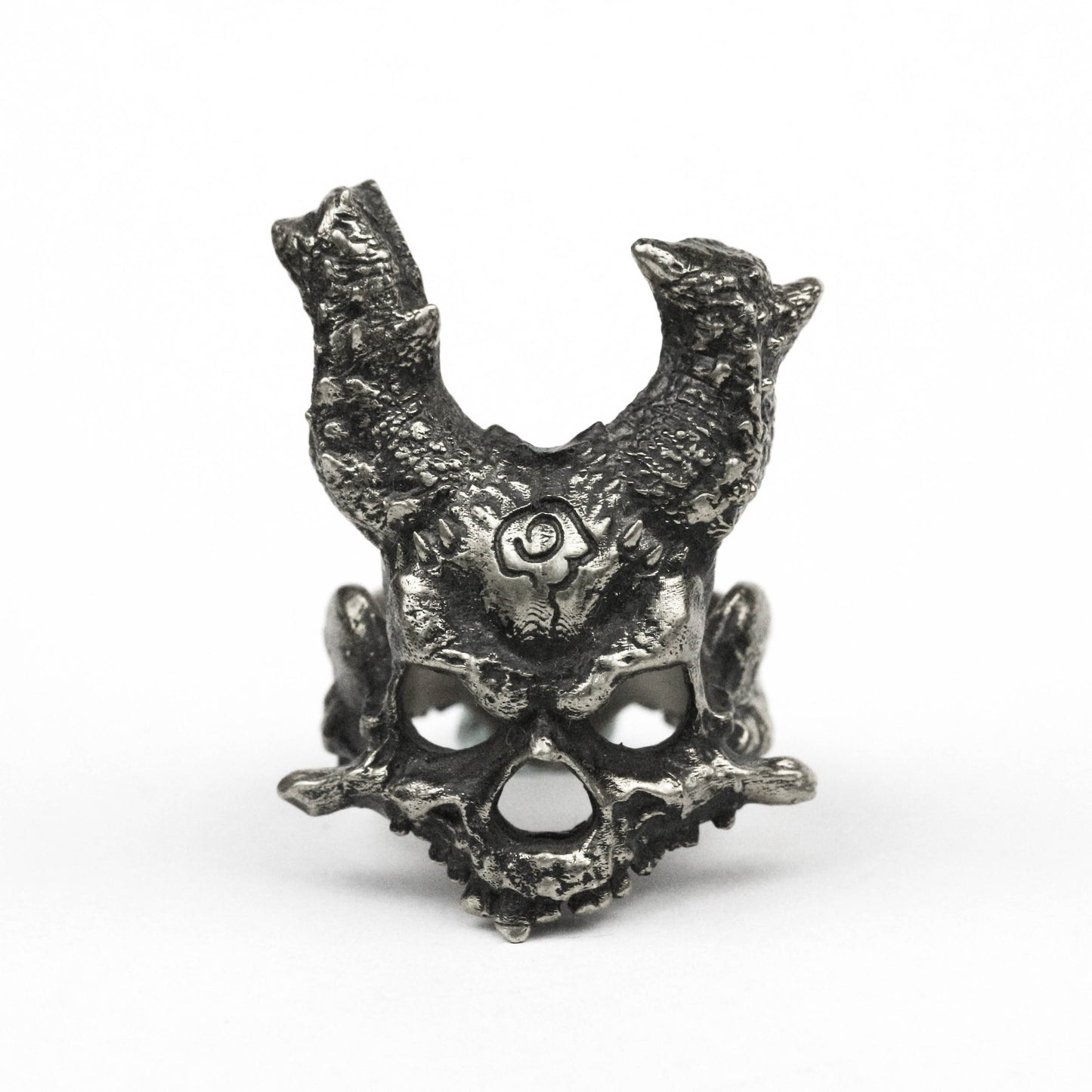 Samurai Skull Ring, Demon Warrior Ring, Valkyrie Helmet Ring, Horn Helmet Ring, Brass Handmade Jewelry