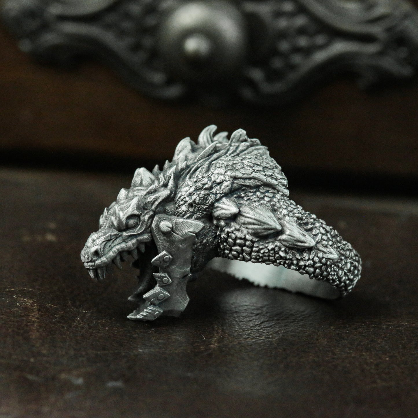 Mechanical Tyrannosaurus 925 Silver Ring - Mechanical Style Dragon Ring - Wasteland Style Ring Gift Personality Handmade Man Ring