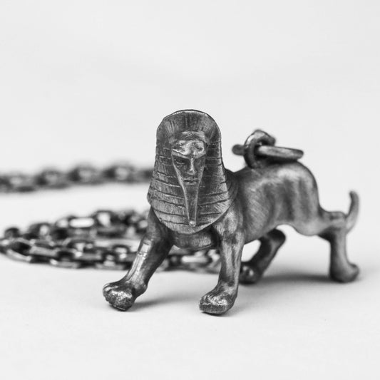 925 silver sphinx necklace, sphinx charm, Egyptian sphinx jewelry