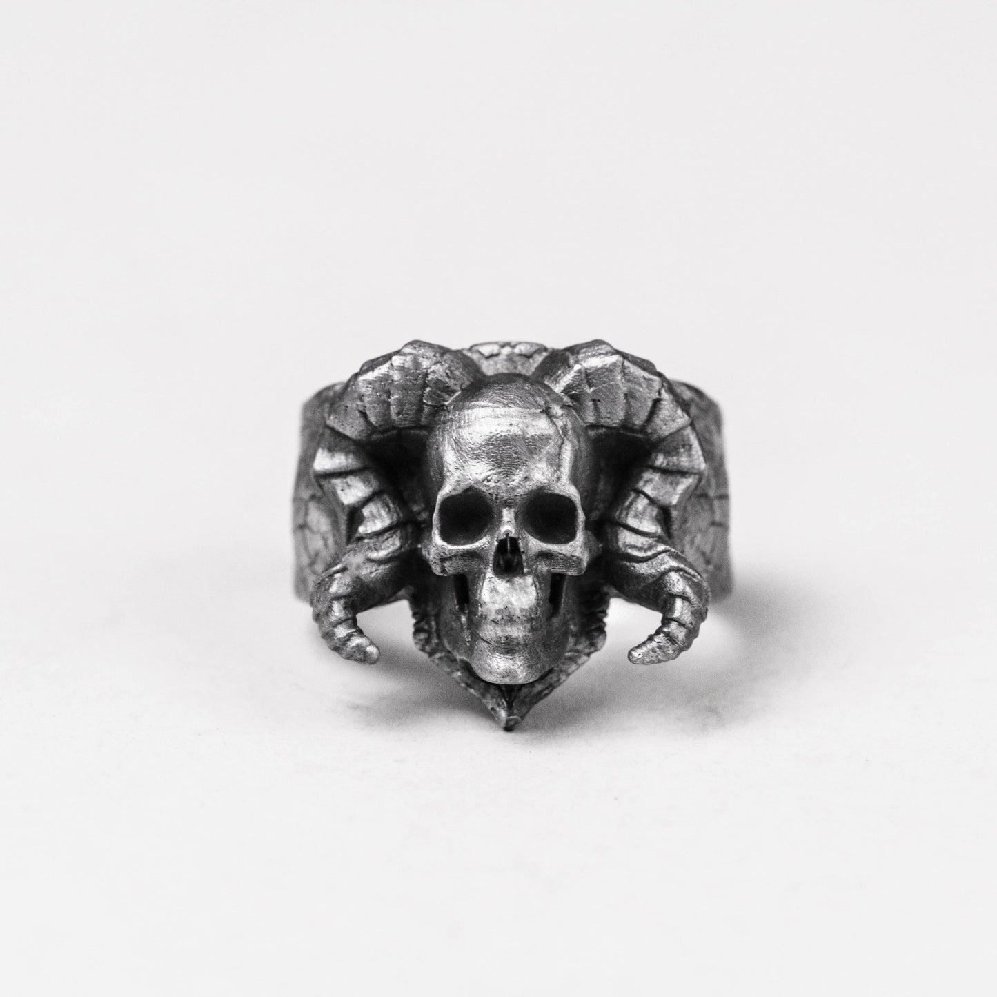 shofar Horns skull ring Unique skull ring personalized Brass 925 silver handmade custom jewelry