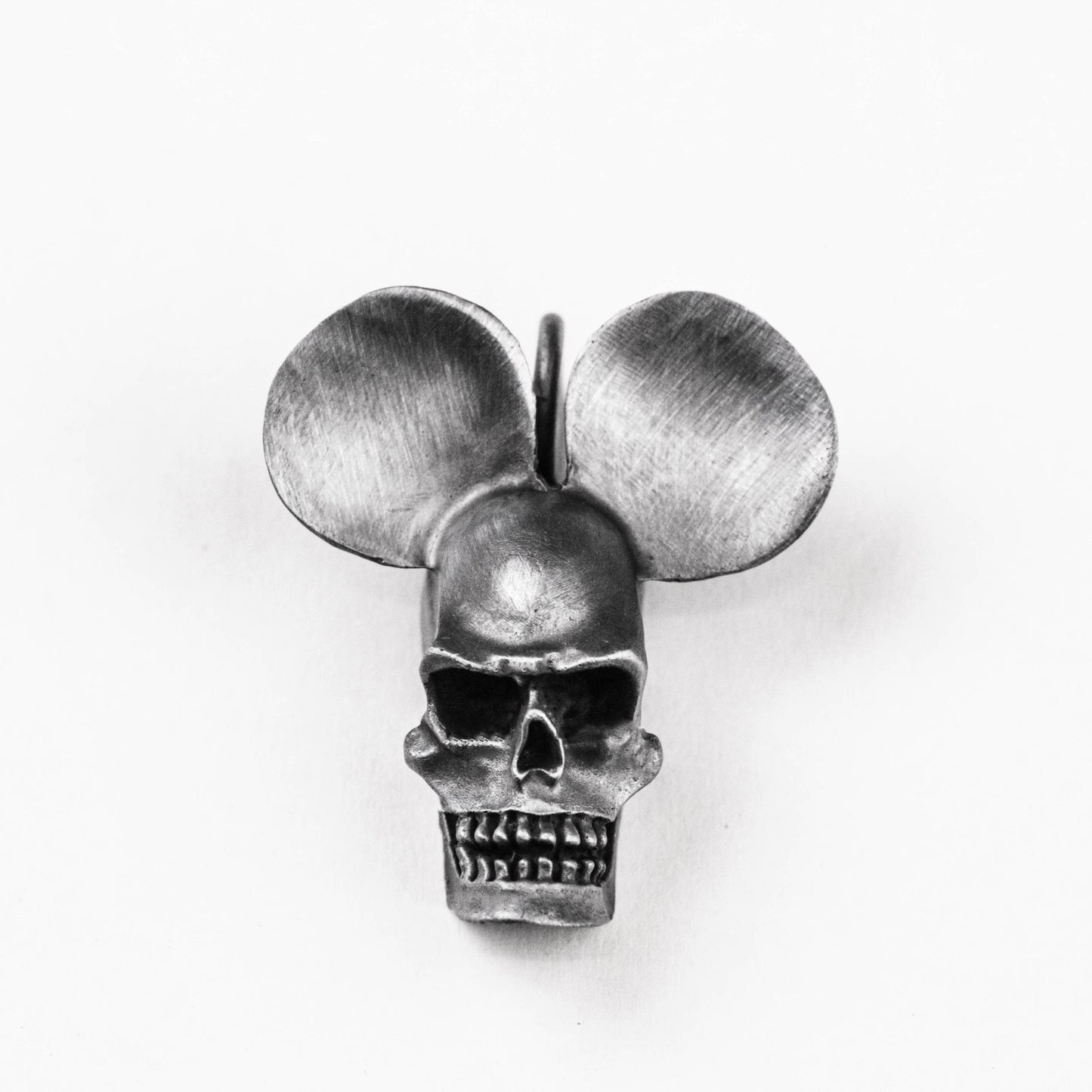 Gothic Skull Mickey Mouse 925 Silver/Brass Necklace Pendant, Creative Mickey Skull Silver Necklace, Gothic Personality Accessories