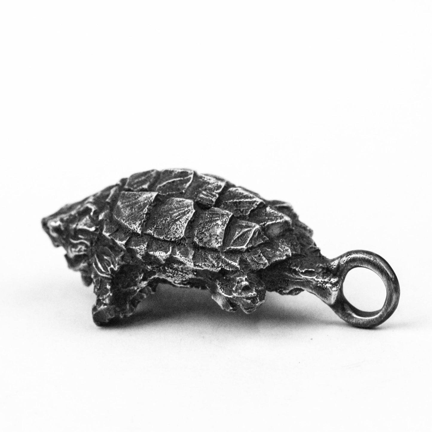 Snapping turtle pendant, realistic shape guardian beast pendant,Vintage Brass Red copper cupronickel key chain pendant handmade jewelry