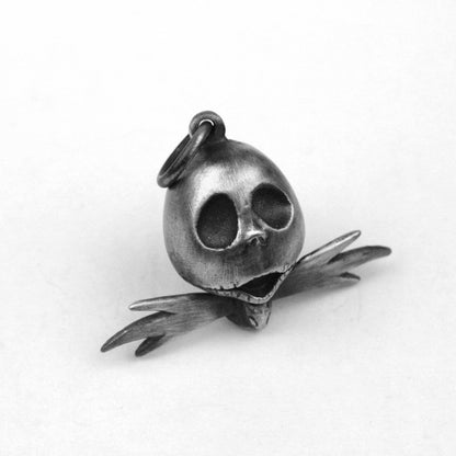 925 Silver Pumpkin Head Skull Gentleman Moon Phase Pendant Christmas Gift Fantasy Jewelry