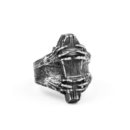 925 silver Coffin ring vampire ring devil ring devil claw ring death ring brass craftsman making jewelry