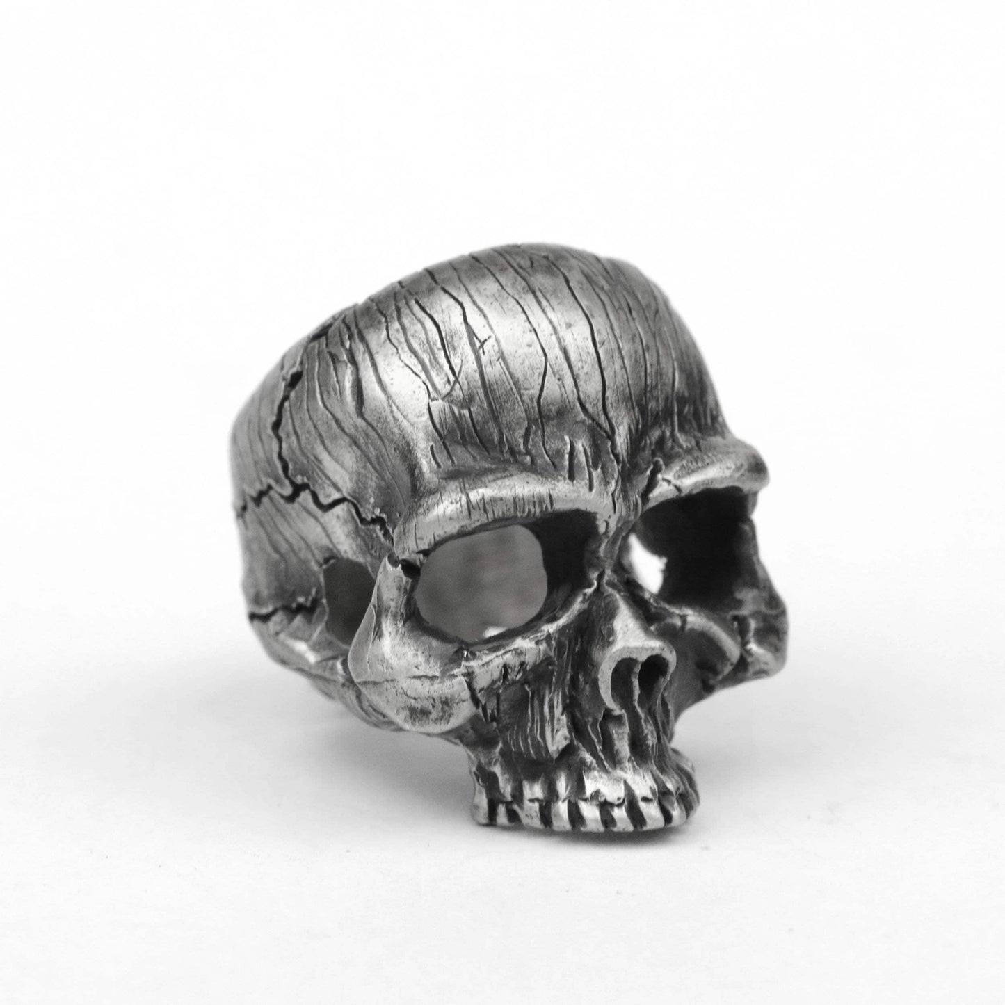 925 silver Skull ring, texture skull ring, broken skull ring, brass handmade jewelry