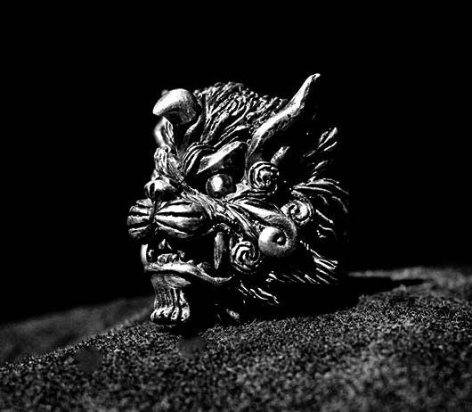 Lion Silver Ring Vintage - Antique Handmade Silver Jewelry - Mascot - Design Leo - Lion Head Ring -