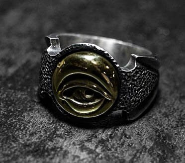 Inlaid Eye Ring - Evil Eye - Eye Ring - Vintage Style - Eye of Horus Jewelry - Eyeball Ring - Protection Ring - Nature Ring